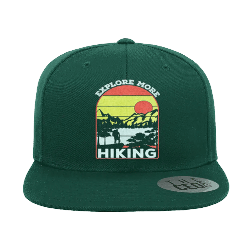 Explore More Hiking Embroidered Flat Bill Cap