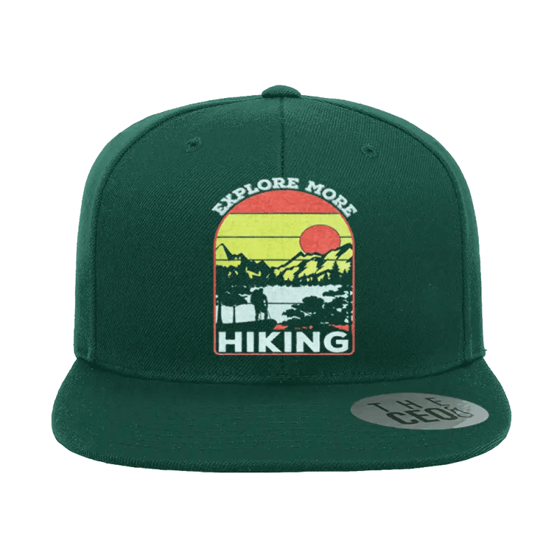 Explore More Hiking Embroidered Flat Bill Cap