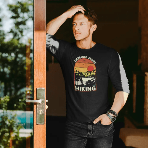 Explore More Hiking Men Longsleeve Black Model