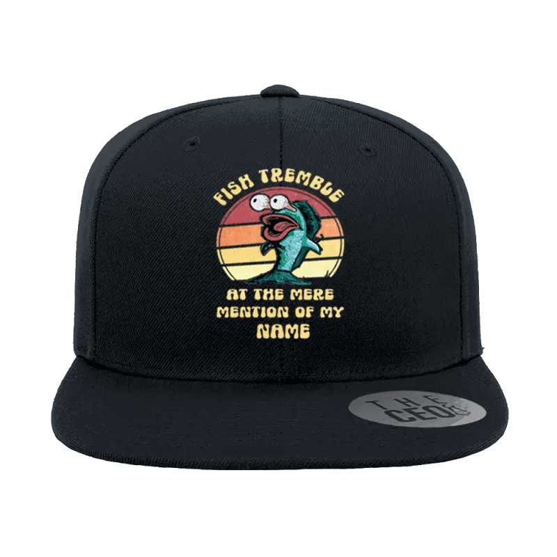 Fish Tremble Printed Flat Bill Cap