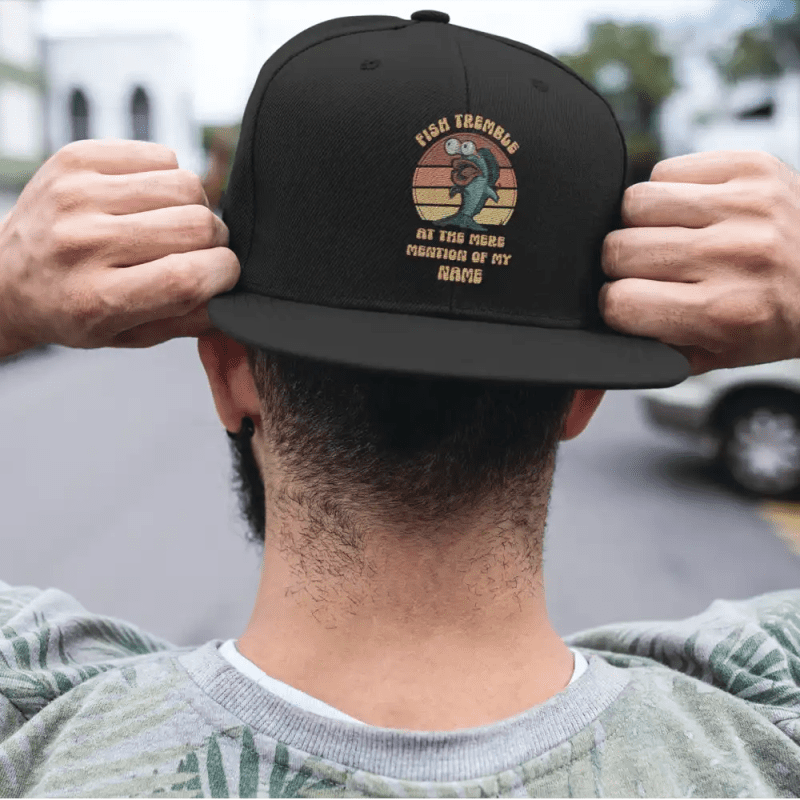 Fish tremble flatbill hat black model