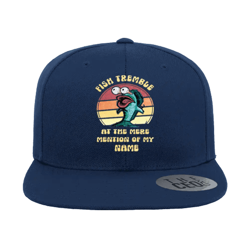 Fish Tremble Printed Flat Bill Cap