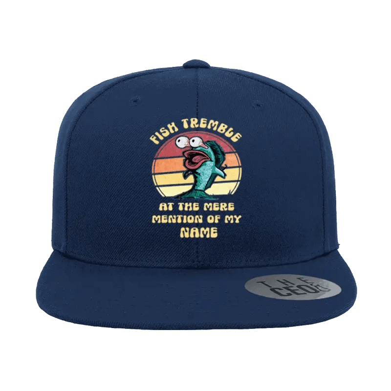 Fish Tremble Printed Flat Bill Cap