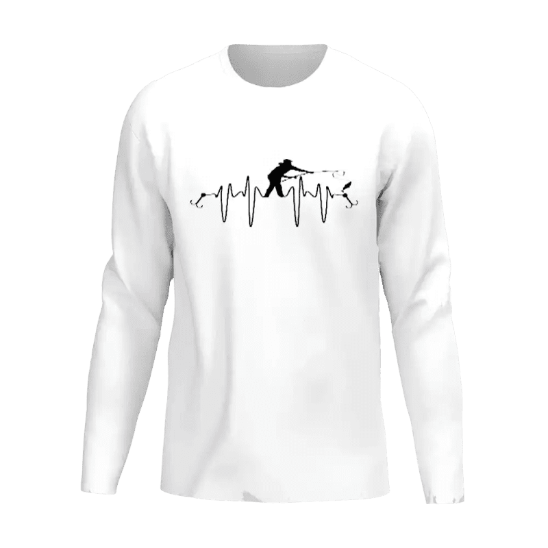 Fishing Heart Beat Men Long Sleeve Shirt