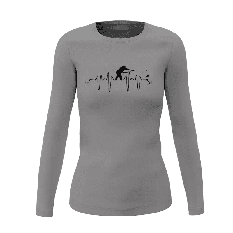 Fishing Heart Beat Women Long Sleeve Shirt