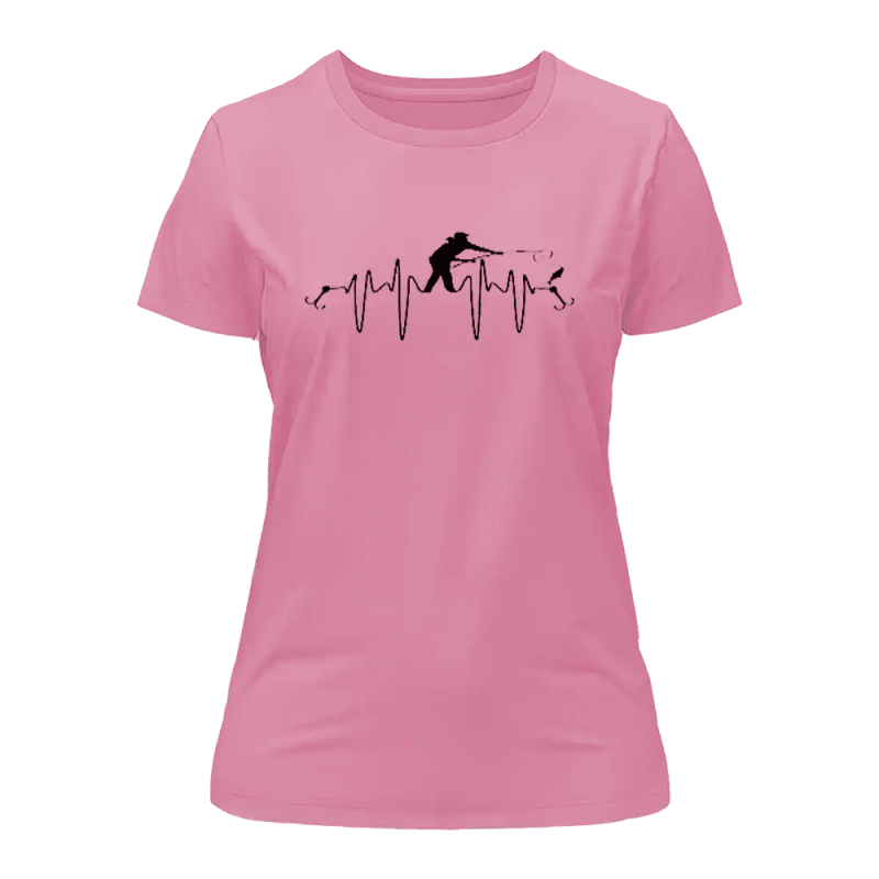 Fishing Heart Beat T-Shirt for Women