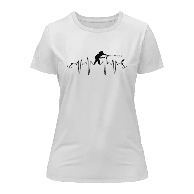 Fishing Heart Beat T-Shirt for Women