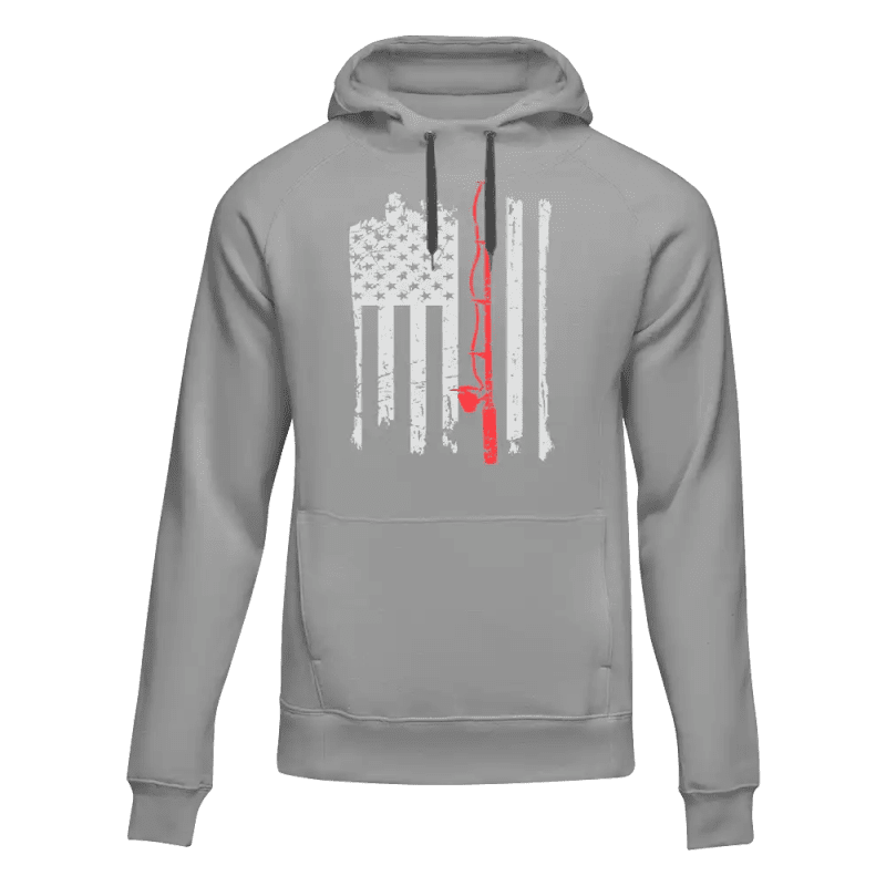 Fishing Rod American Flag Unisex Hoodie