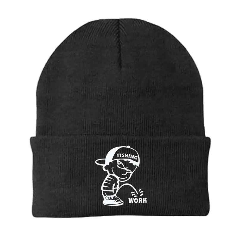 Fishing And Work Embroidered Beanie