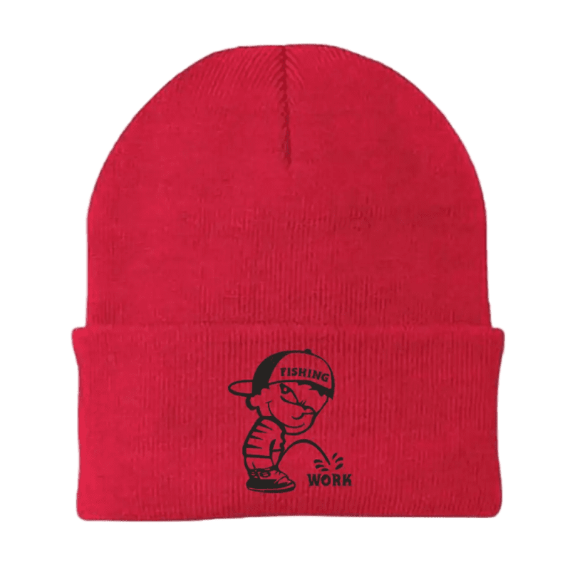 Fishing And Work Embroidered Beanie