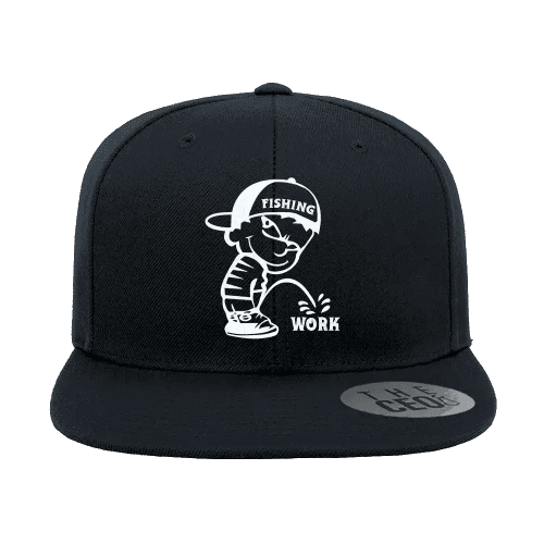 Fishing And Work Embroidered Flat Bill Cap