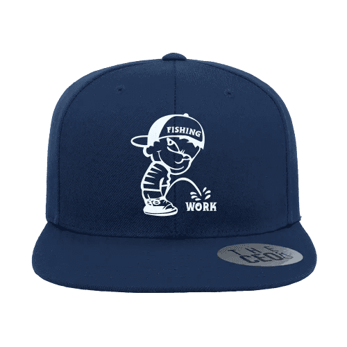 Fishing And Work Embroidered Flat Bill Cap