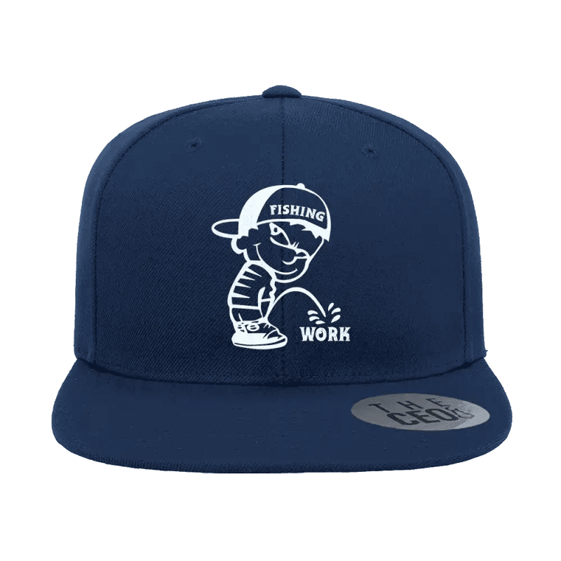 Fishing And Work Embroidered Flat Bill Cap