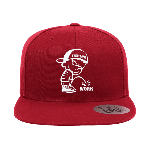 Fishing And Work Embroidered Flat Bill Cap