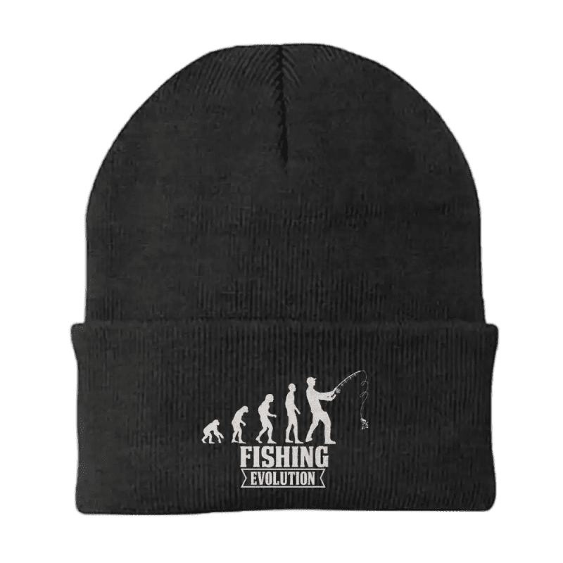 Fishing Evolution Embroidered Beanie