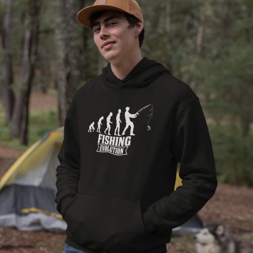 Fishing evolution unisex hoodie black model