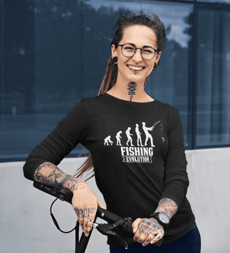 Fishing evolution women longsleeve black model