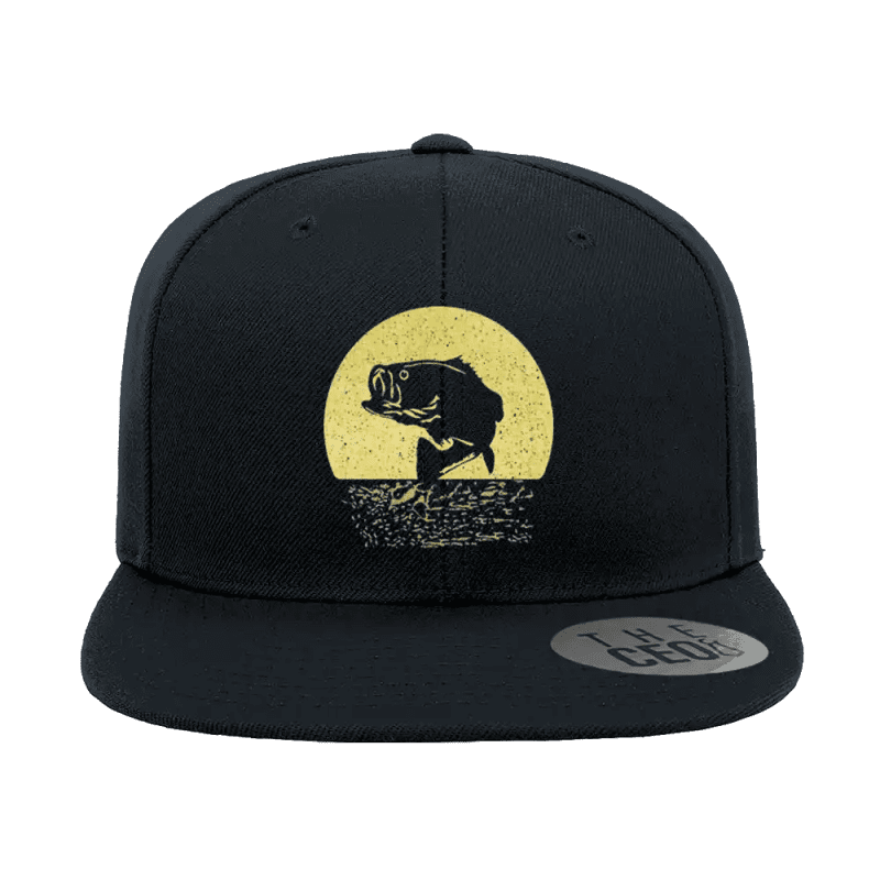 Fishing Embroidered Flat Bill Cap