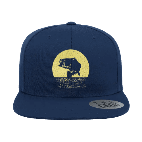 Fishing Embroidered Flat Bill Cap