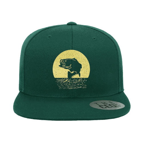 Fishing Embroidered Flat Bill Cap