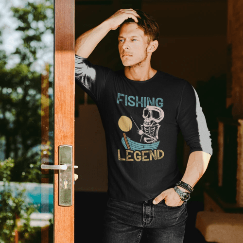 Fishing legend man longsleeve black model