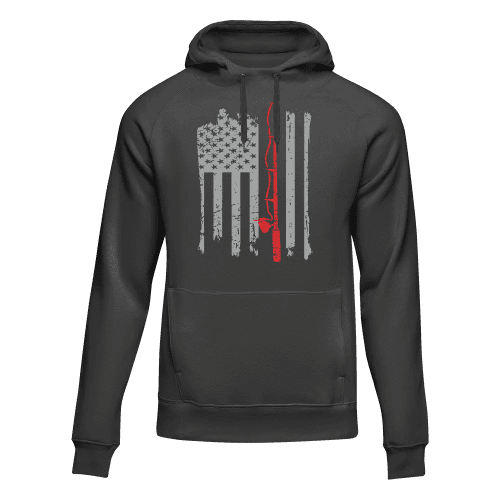 Fishing Rod American Flag Unisex Hoodie