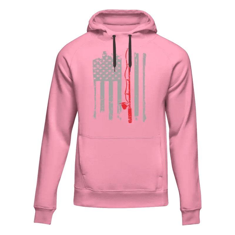 Fishing Rod American Flag Unisex Hoodie