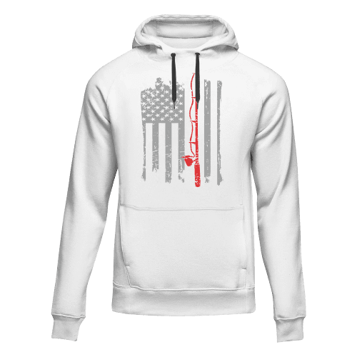 Fishing Rod American Flag Unisex Hoodie