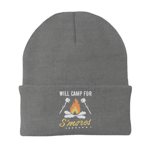 Will Camp For Smores Embroidered Beanie