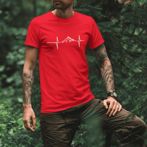 Heartbeat V1 Men T Shirt Red Model