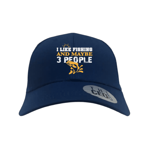 I Like Fishing And Maybe Like 3 People Embroidered Trucker Hat