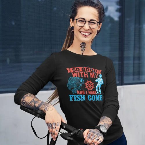 I make fish come women longsleeve black model