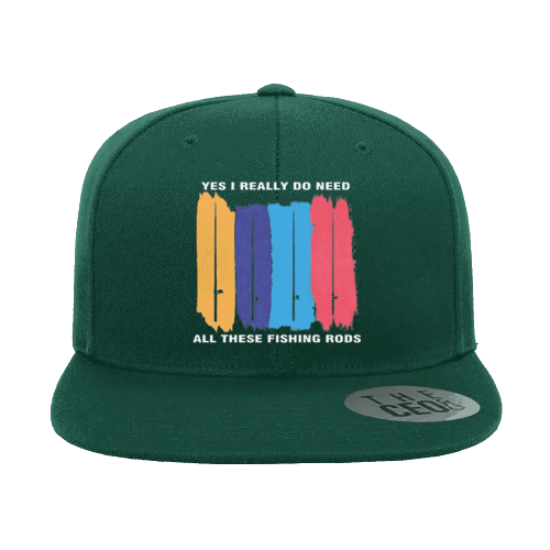 I Really Need All These Fishing Rods Printed Flat Bill Cap