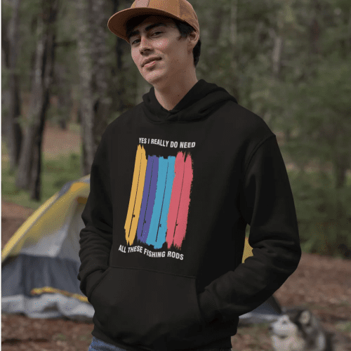 I really need these rods unisex hoodie black model 2