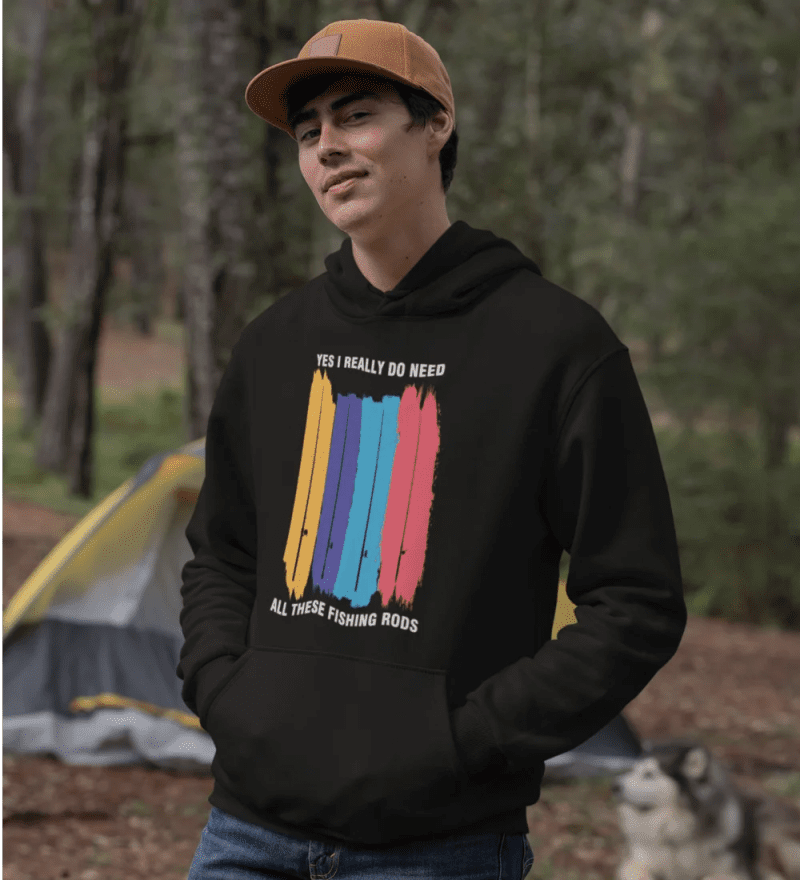 I really need these rods unisex hoodie black model 2