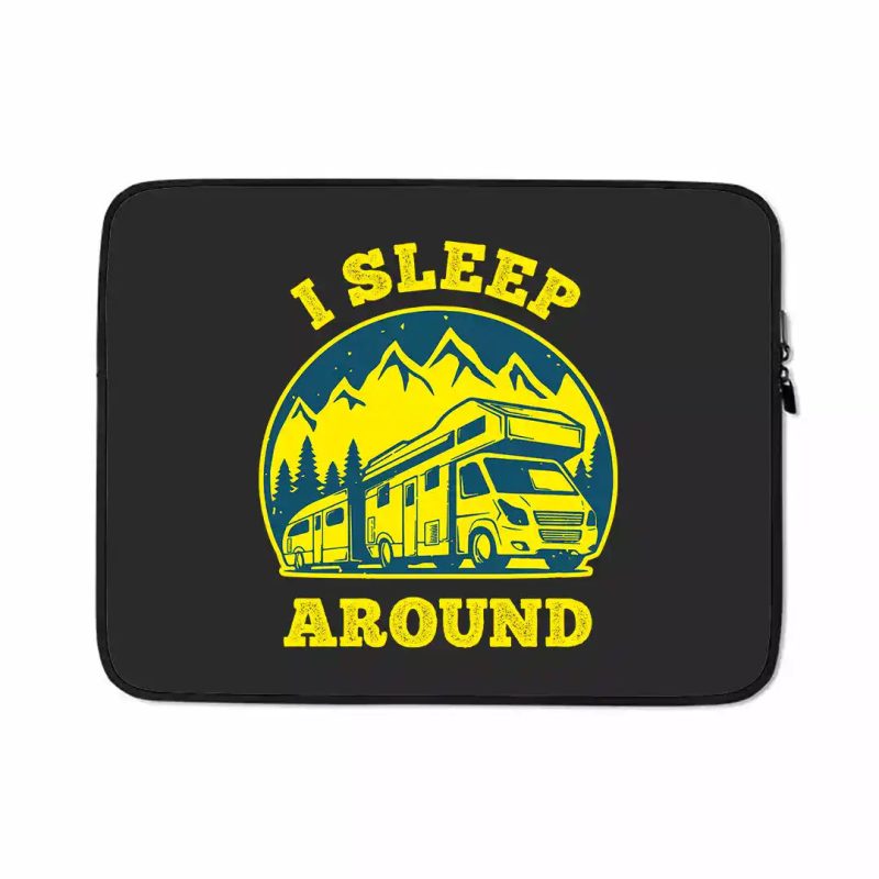 I sleep around laptop sleeve black