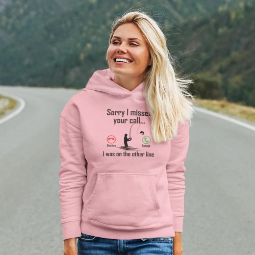 I was on another line v2 unisex hoodie pink model