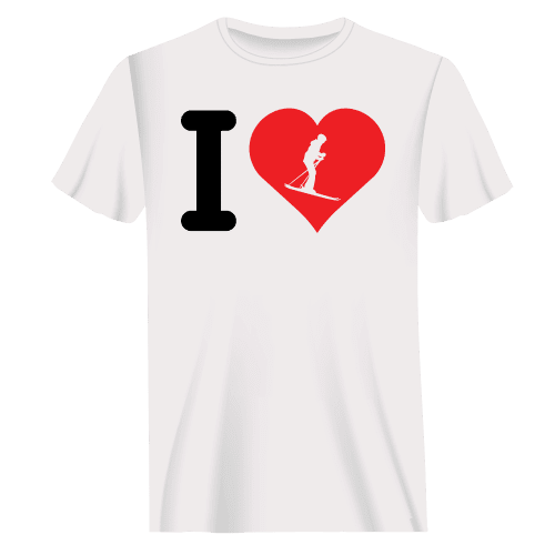 ILoveSkiingmant shirtWHITE