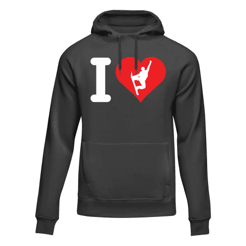 I Love Snowboarding Adult Fleece Hooded Sweatshirt