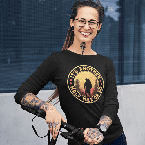 It s Another half Mile or So Women Longsleeve Black Model 387bb0d8 16b0 4319 81f5 784b477f8506