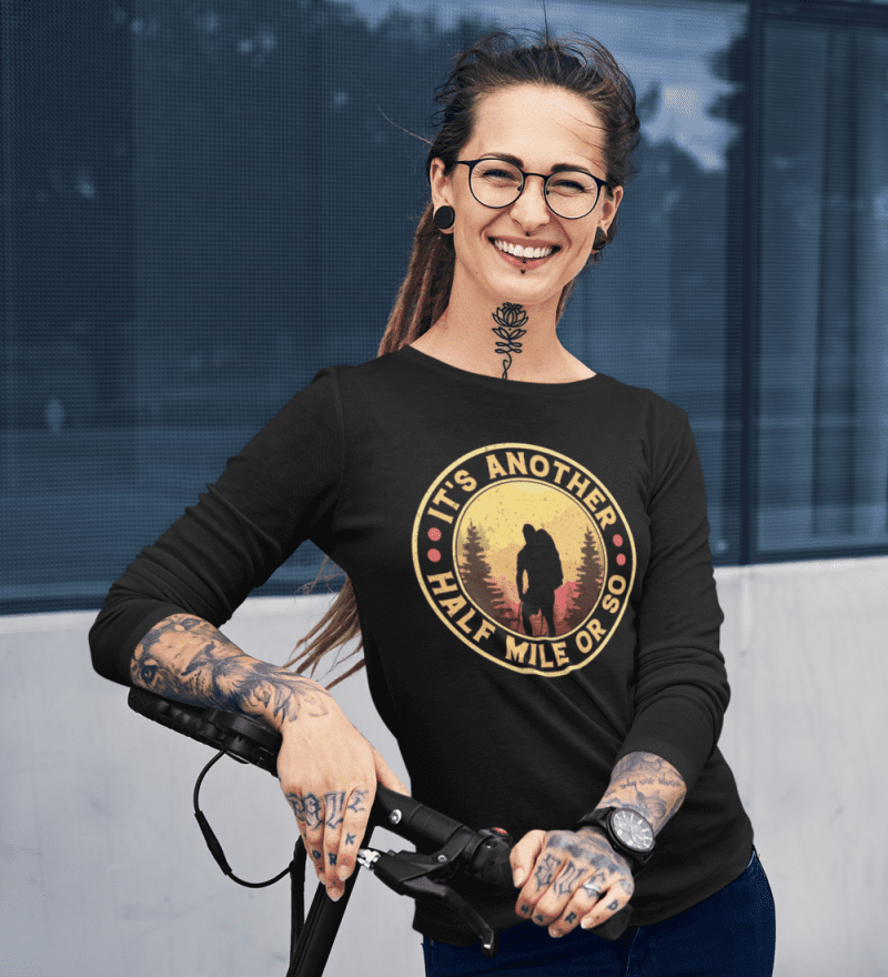 It s Another half Mile or So Women Longsleeve Black Model 387bb0d8 16b0 4319 81f5 784b477f8506