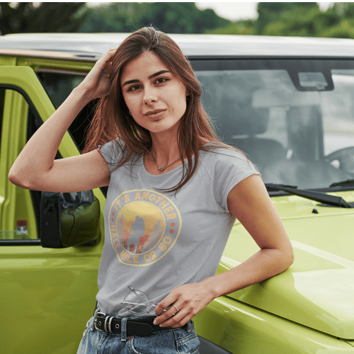 It s Another half Mile or So Women T Shirt Gray Model