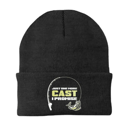 Just One More Cast Embroidered Beanie