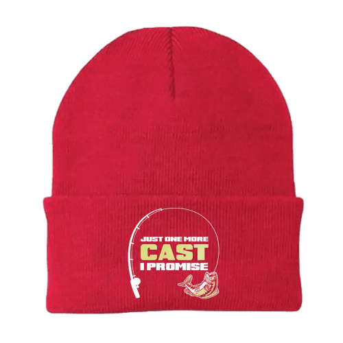 Just One More Cast Embroidered Beanie