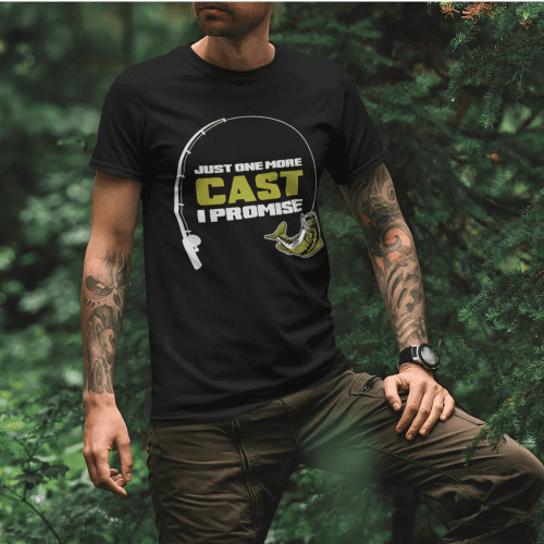 Just one more cast men t shirt black model