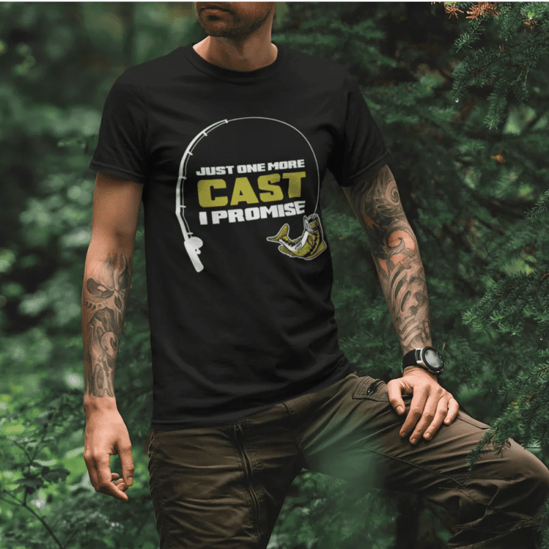 Just one more cast men t shirt black model