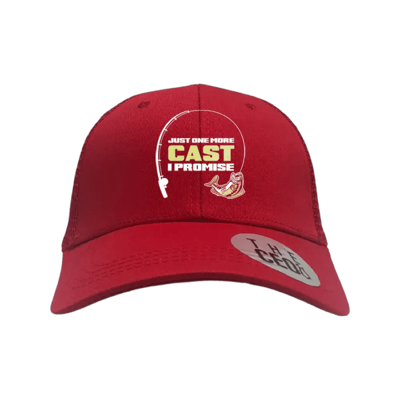 Just One More Cast Embroidered Trucker Hat