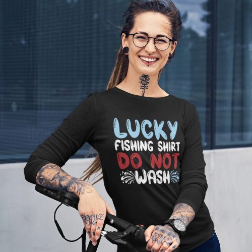 Lucky fishing shirt women longsleeve model black