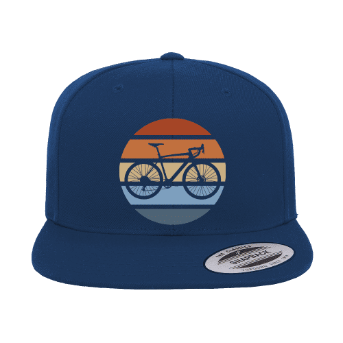 Modern Vintage Bicycle Printed Flat Bill Cap