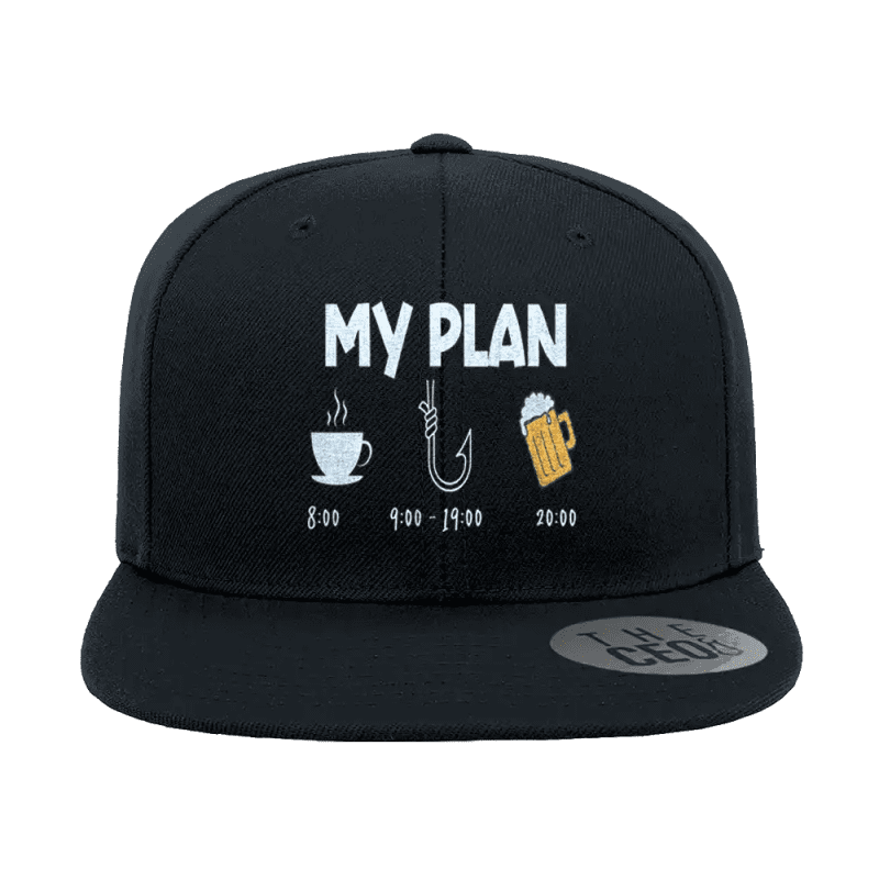 My Fishing Plan Embroidered Flat Bill Cap